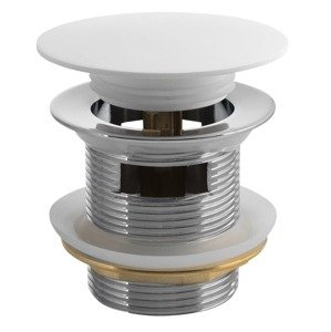 Vanová výpust 6/4" Polysan click clack, rockstone, bílá matná 72195