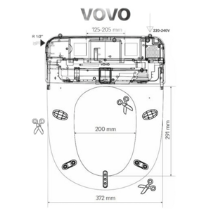 Šablona bidetovacího sedátka VB3100S/VB4100S
