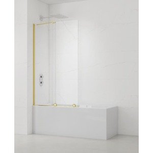 Vanová zástěna SAT Walk-In Xmotion 150x117,5 cm zlatá SATWIXMVZ150Z