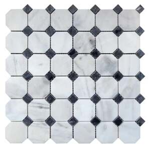 Kamenná mozaika Premium Mosaic Stone calacatta 30x30 cm leštěná STMOSOCTACA