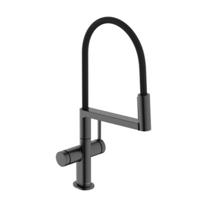 Hansgrohe Talis Select M54 PowderSpray dřezová baterie s otočným ramínkem, 2 proudy kartáčovaný černý chrom 72813340 72 861 340