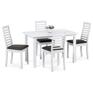 Jídelní set se 4 židlemi Autronic 120x75 cm bílý Masiv AUT-4000 WT