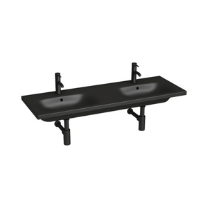 Jika MIo-N dvojumyvadlo 130x45 cm černá mat dva otvory pro baterii H8147147161041