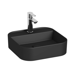 Jika Astra umyvadlo na desku 40x40 cm černá mat otvor pro baterii, bez přepadu H8183617161111