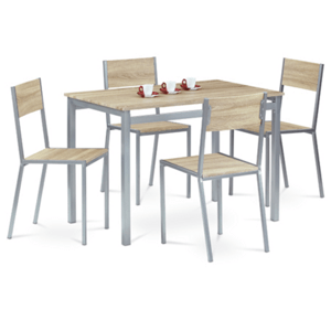 Jídelní set se 4 židlemi Autronic stůl - 110x77 cm hnědý MDF HARVEY SON