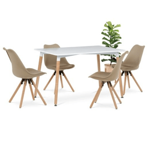 Jídelní set Autronic 120x80 cm bílá mat 10953