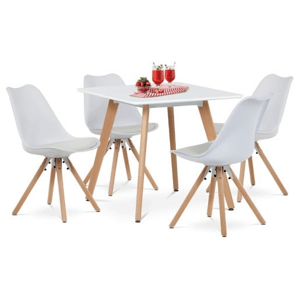 Jídelní set Autronic 80x80 cm bílá mat 10953